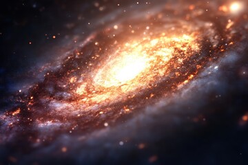 A galaxy with a bright yellow star in the center