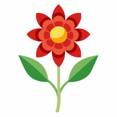 Simple Flower Vector on White Background