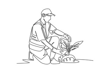 Public service concept. Single line draw design. Full length animation illustration. High quality 4k footage	