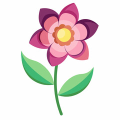 Simple Flower Vector on White Background