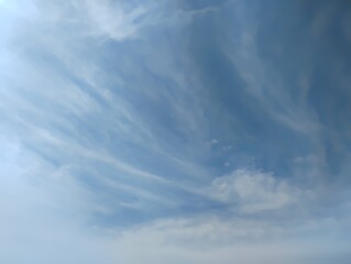 blue sky with cirrus clouds