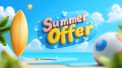 Summer offer beach vacation sale promotion