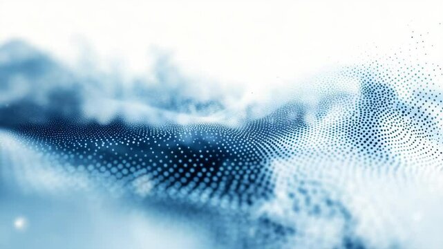 Futuristic Digital Wave Pattern in Blue Abstract Representation