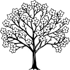 Obraz premium Floral Spring Tree Illustration