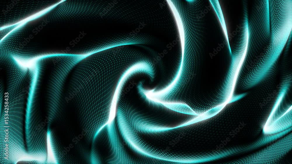 Poster swirling patterns of blue and white light create captivating visual effects in a digital art creatio