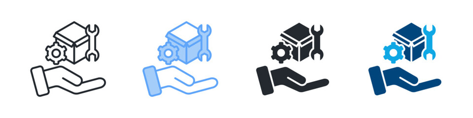 Support Icon Set Multiple Style. Design In Outline, Blue, Glyph, Dualtone