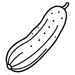 Cucumber line art vector