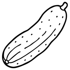 Cucumber line art vector