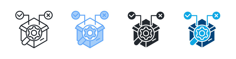 Obraz premium Testing Icon Set Multiple Style. Design In Outline, Blue, Glyph, Dualtone