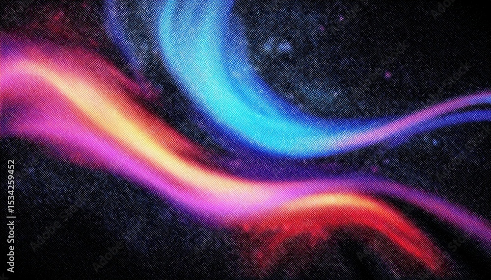 Poster vibrant neon color wave on black background for modern web design, abstract print, or digital brandi