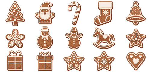 Assorted Christmas Gingerbread Cookies Collection