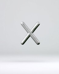 Obraz premium Gray Textured X Floating on White Background