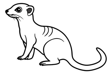 Meerkat in Motion – Minimal Line Art