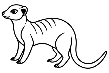 Meerkat in Motion – Minimal Line Art