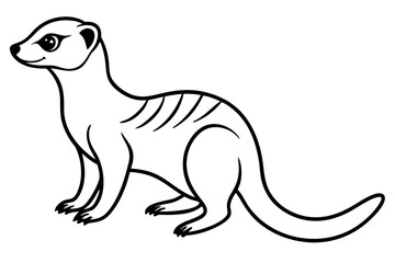 Meerkat in Motion – Minimal Line Art