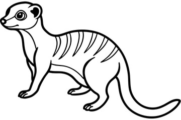 Meerkat in Motion – Minimal Line Art