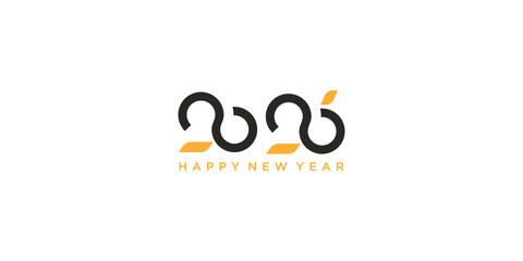 Creative happy new year 2026 logo design with modern concept