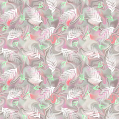 allover floral pattern Morden style blur wave grunge effect art. Spring Watercolor flowers and plants. Abstract Design for cover page, banner, wall paper parda, rug, saree, suit, tile, fabric printing