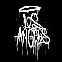 Los Angeles graffiti with dripping paint in street art style