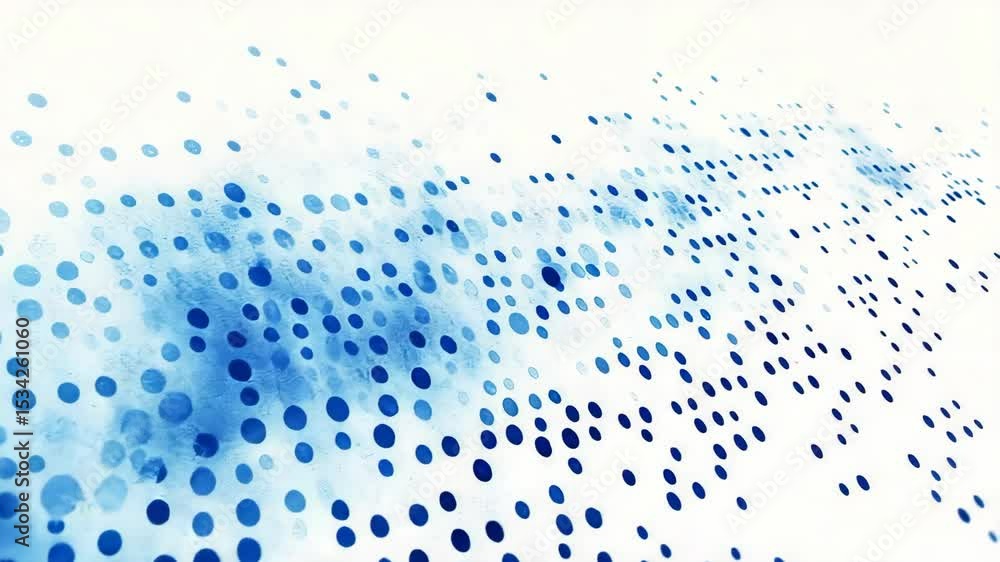 Poster abstract blue dotted pattern with flowing motion for digital design and backgrounds