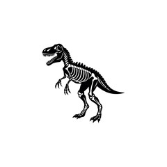 Dinosaur Skull Silhouette Vector Prehistoric Fossil Clipart Collection