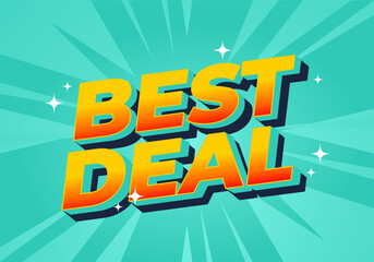 Bold Gradient Comic Text for Best Deals Advertisement