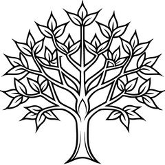 Geometric Fractal Tree Vector