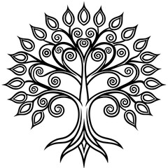 Obraz premium Geometric Fractal Tree Vector