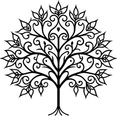 Geometric Fractal Tree Vector