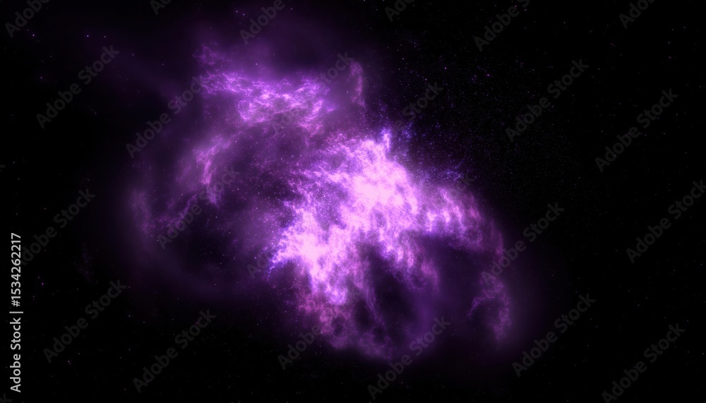 Poster vivid violet cosmic nebula burst with electric plasma trails in deep space for web background, sci-f