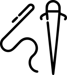 Minimalist needle and thread monoline icon