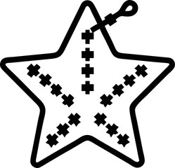Star-shaped stitches pattern silhouette icon