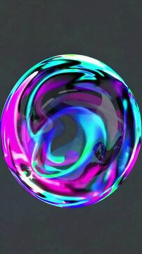 4K UHD Video of Two Vibrant Circular Shapes One Inside of the Other Spinning In Opposite Direction