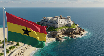 Ghana Castle Coast Travel Landmark History Flag
