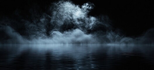 Fototapeta premium Misty night over a calm water