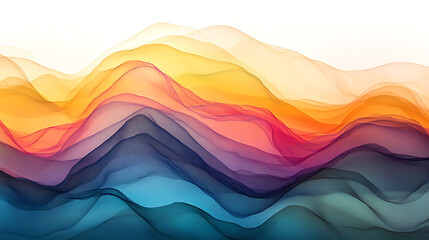 Abstract Multicolored Wavy Layers