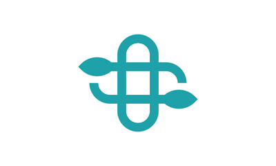 Medical Cross Leaf Logo Design – Clean Healthcare Symbol Combining Medical Cross and Leaf for Wellness and Natural Care Branding