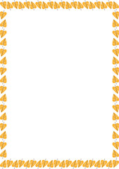 Obraz premium Colorful leaves autumn simple frame. Thanksgiving border template. Frame with empty space for your text