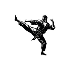 Vector Black Judo Silhouette Throwing Technique Illustration for Self-Defense Art Design