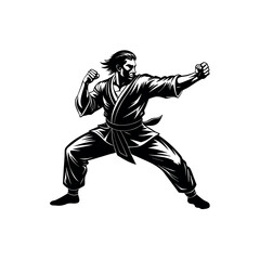Vector Black Judo Silhouette Throwing Technique Illustration for Self-Defense Art Design