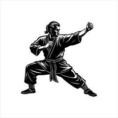 Naklejka premium Vector Black Judo Silhouette Throwing Technique Illustration for Self-Defense Art Design