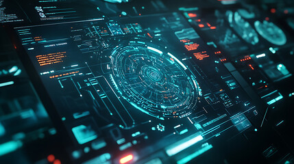 Futuristic User Interface with Advanced Data Visualization