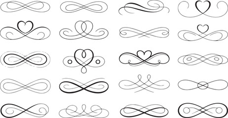 Elegant Calligraphy Swirls & Flourishes Set – Decorative Lines and Ornaments Collection

