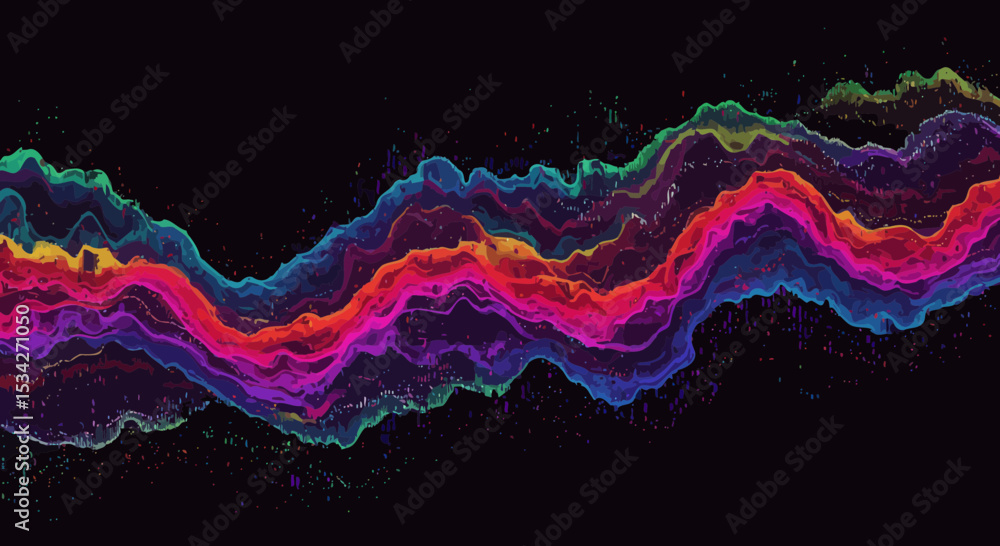 Poster colorful abstract waves background with dynamic and artistic visual effects