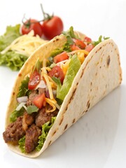Delicious Taco with Fresh Ingredients and Garnishes