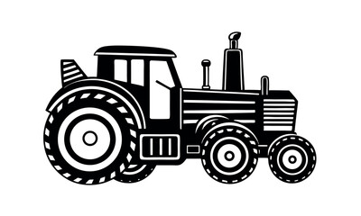 vector vintage style Tractor Vector Clipart Agricultural Silhouette for Farm and Field Wor