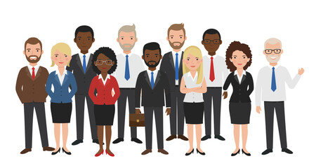 Fototapeta premium Diverse and talented team of business professionals standing together confidently