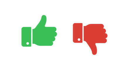 Obraz premium Thumbs up and down icons illustrating positive and negative feedback concept