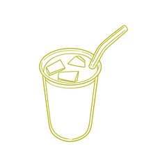 Original hand-drawn glass cup drink illustration for posters, cards, cafe menus, and graphic design.