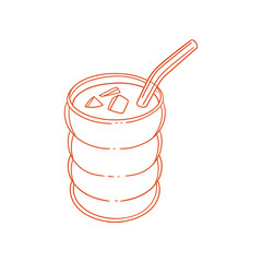 Original hand-drawn glass cup drink illustration for posters, cards, cafe menus, and graphic design.